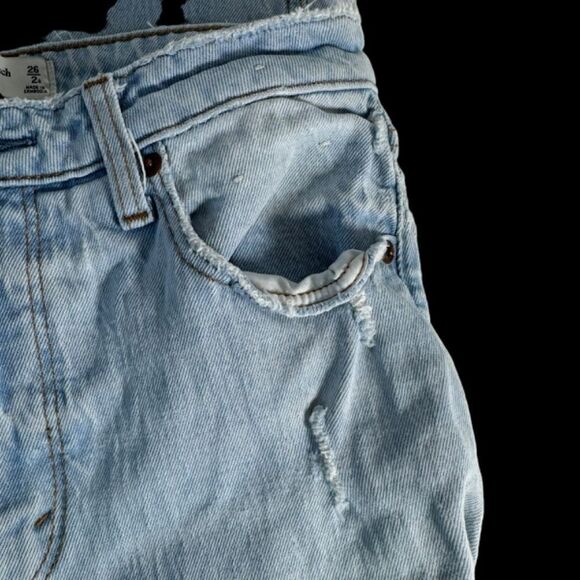 Abercrombie & Fitch The Skinny High Rise Busted Knee Distressed Light Jean Sz 26 - Picture 7 of 15